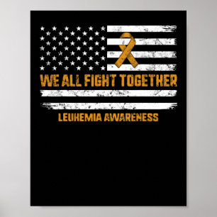 Poster Lutter contre la leucémie Sensibilisation Orange R