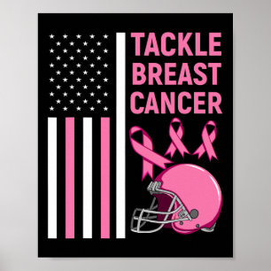 Poster Lutter contre le cancer du sein Football drapeau a