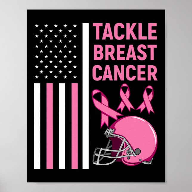 Poster Lutter contre le cancer du sein Football drapeau a (Devant)