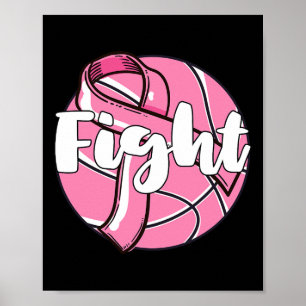 Poster Lutter Contre le cancer du sein Joueur de basket-b