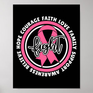Poster Lutter contre le cancer Ruban rose Breast Cancer G