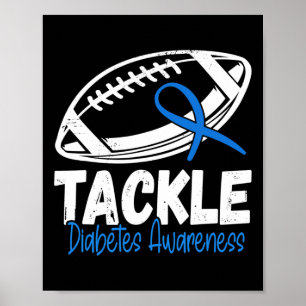 Poster Lutter contre le diabète bleu Diabète Type 1 Sensi