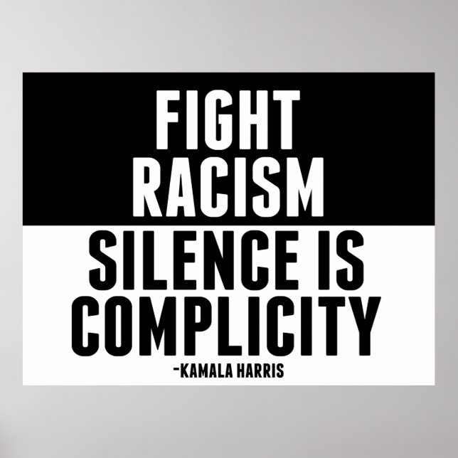 Poster Lutter contre le racisme Le silence est une compla (Devant)
