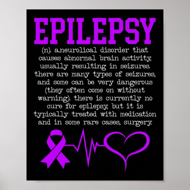 Poster Lutter contre l'épilepsie Épileptique Mois de sens (Devant)