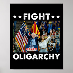 Poster Lutter Contre L'Oligarchie Bernie Sanders Et Aoc N