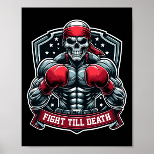 Poster Lutter jusqu'à la mort Skeleton Boxer Hardcore Box