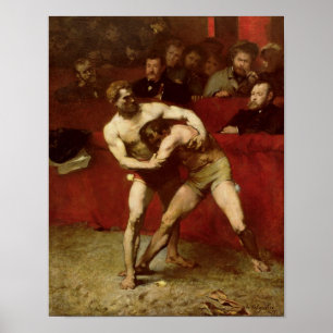 Poster Lutteurs, 1875