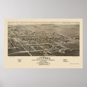 Poster Luverne, MN Carte panoramique - 1883