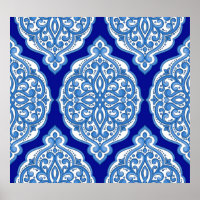 Luxe blanc-bleu, ornement turc.