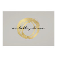 Luxe Faux Gold Peint Circle sur Tan Logo Télécharg