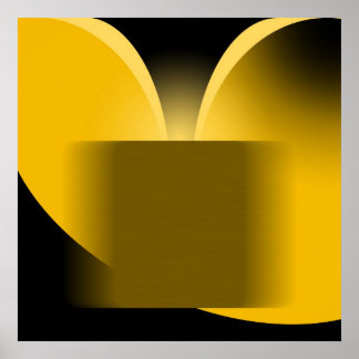 Poster Luxe jaune Abstrait avec noir AP0004