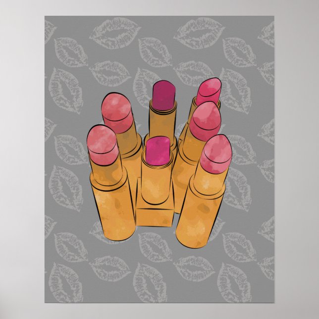 Poster Luxe Lipstick Kiss (Devant)