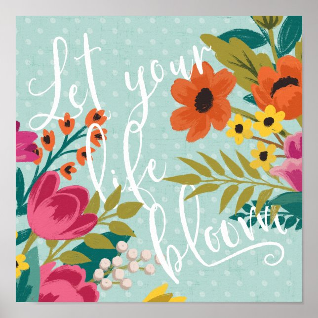 Poster Luxe romantique X | Laissez votre vie fleurir (Devant)