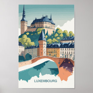 Poster Luxembourg Place de Voyage célèbre
