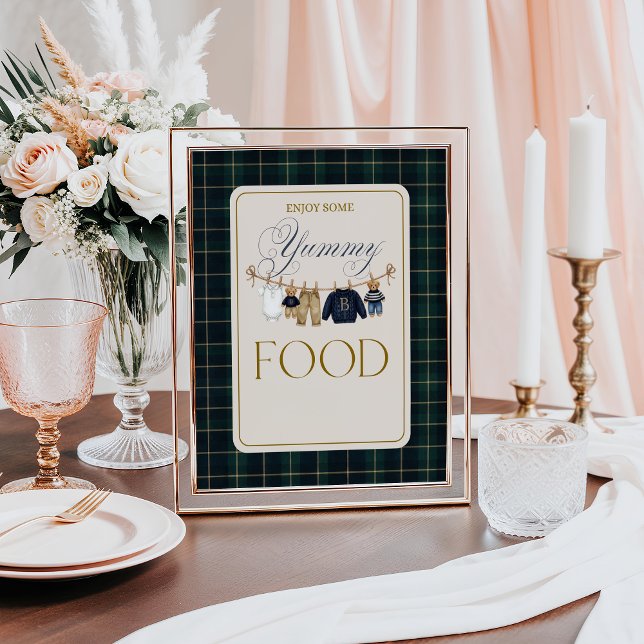 Poster Luxsary  Bear Plaid Baby Shower Food Bar (Créateur téléchargé)