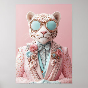 Poster Luxueuse élégance léopard rose