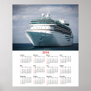 Poster Luxury Ocean Liner Cruise Ship 2014 Calendrier