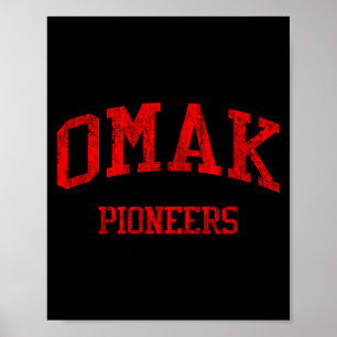 Poster Lycée Omak Hs Omak Wa Vintage Srts 