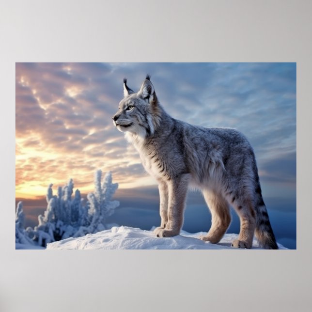 Poster Lynx Animal Nature sauvage majestueuse (Devant)
