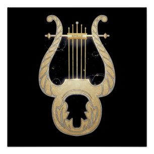 Poster Lyre d'Apollo Mythologie grecque Design Art Nouv