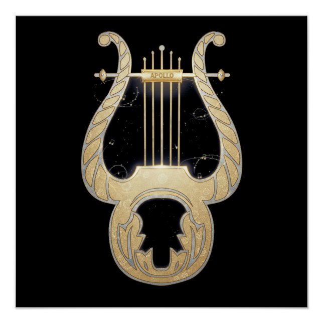 Poster Lyre d'Apollo | Mythologie grecque Design Art Nouv (Devant)