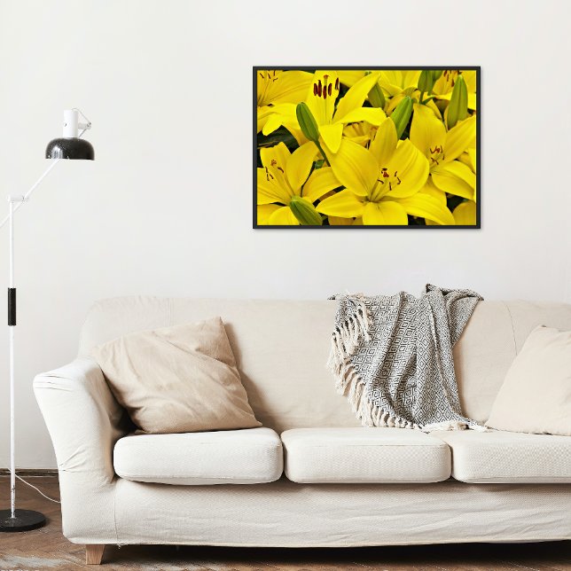 Poster Lys Asiatiques Jaunes Floral (In Situ)