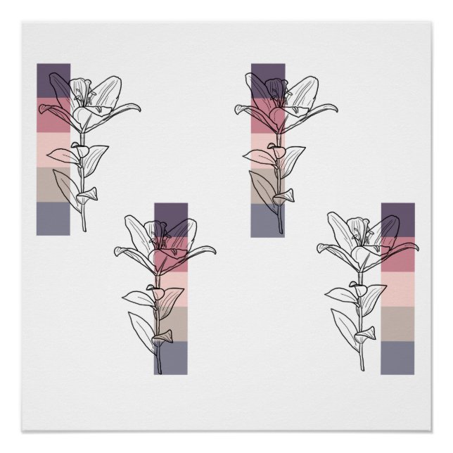 Poster Lys avec une palette de couleurs (Devant)