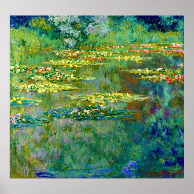 Poster Lys d'eau - Le Bassin des Nympheas par Monet (Devant)