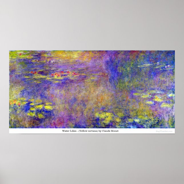 Poster Lys d'eau - (nirvana jaune) par Claude Monet (Devant)