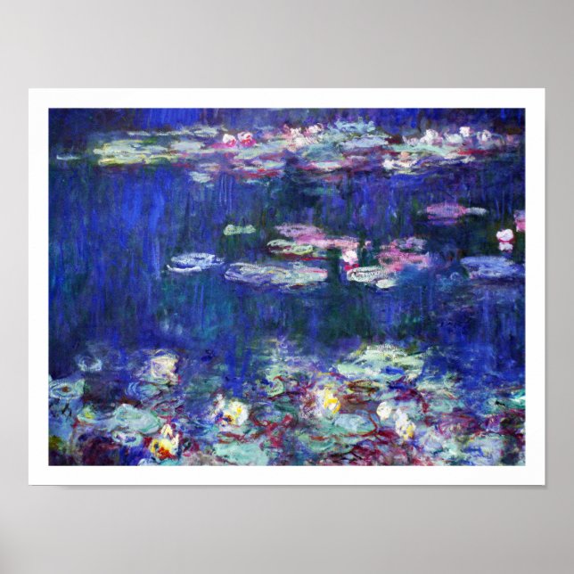 Poster Lys d'eau par Peintre impressionniste Claude Monet (Devant)