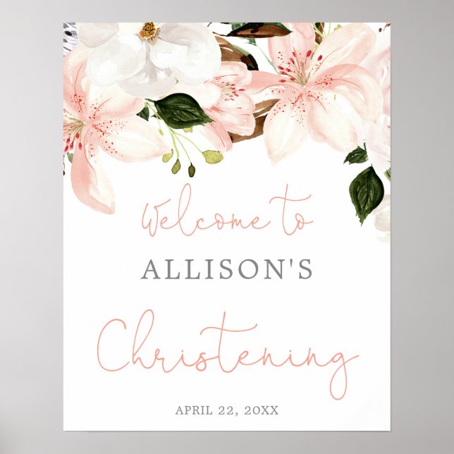 Poster Lys floraux printemps Chagrin signe de bienvenue (Devant)