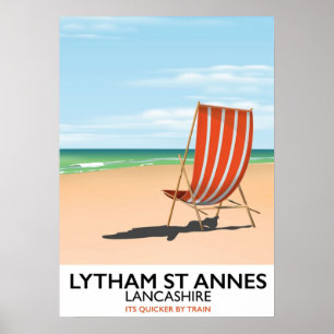 Poster Lytham St Annes Lancashire bord de mer