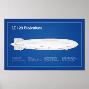 Poster LZ 129 Hindenburg - Plan directeur des avions ABD