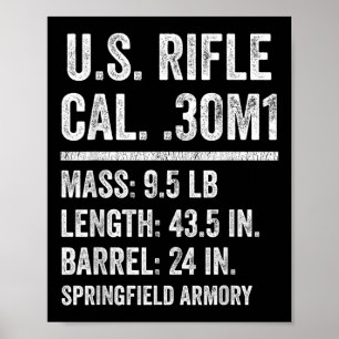 Poster M1 Garand Rifle Funny 2ème guerre mondiale Vet Wor