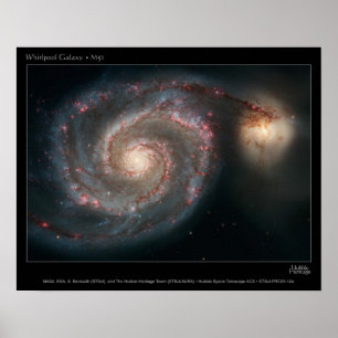 Poster M51 Whirlpool et galaxies associées