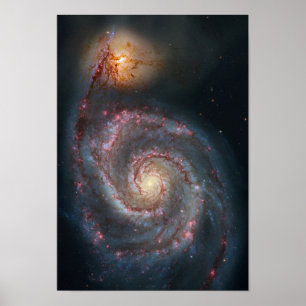 Poster M51 Whirlpool Spiral Galaxy NASA