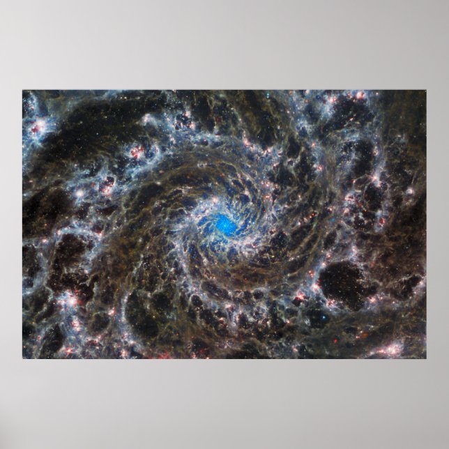 Poster M74 (M74) Galaxie | NGC 628 | MIRI | JWST (Devant)