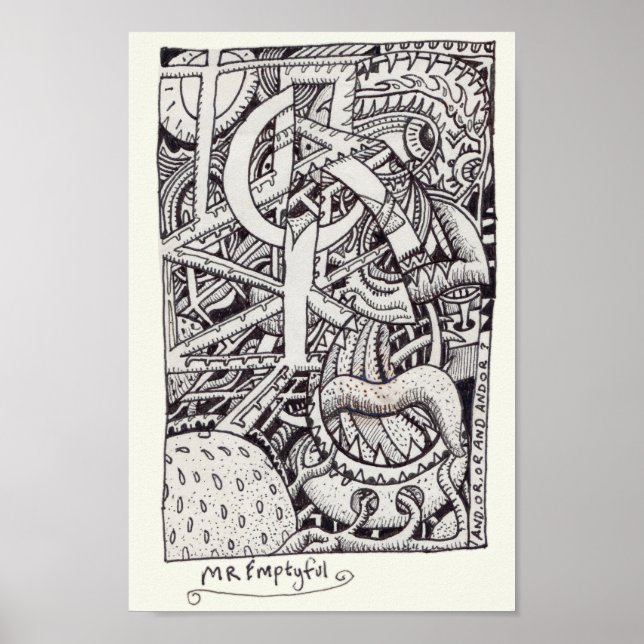 Poster M. Emptyful, Dessin D'Encre (Devant)