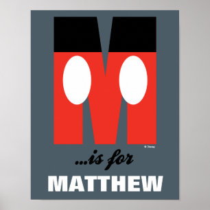 Poster M est pour Mickey   Ajouter votre nom 2