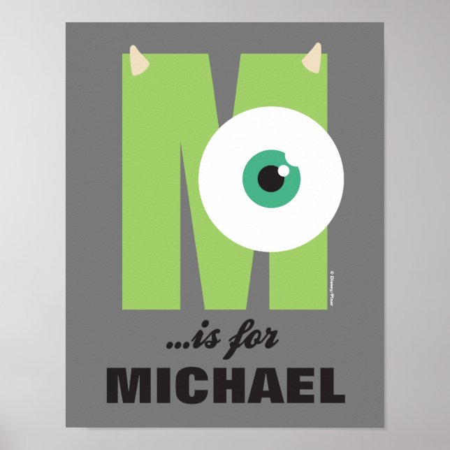 Poster M est pour Mike | Ajouter Votre Nom (Devant)