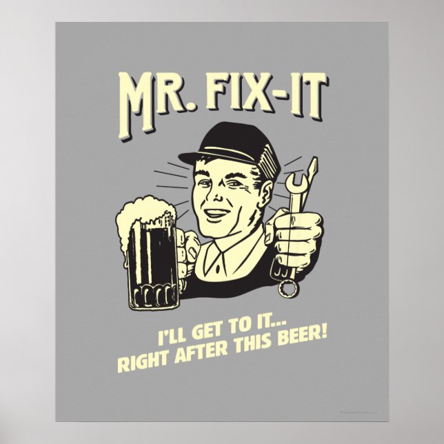 Poster M. Fixit : Après cette bière (Devant)