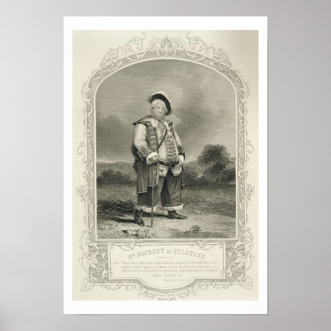 Poster M. Hackett en tant que Falstaff, dans Henry IV (Pa (Devant)