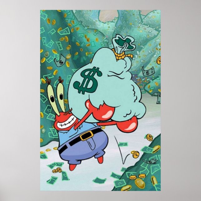 Poster M. Krabs mème monétaire (Devant)