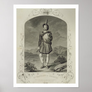 Poster M. Macready comme Macbeth, scène 3 de la Loi I,