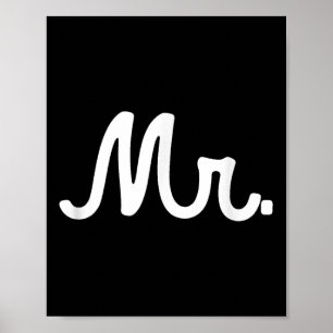 Poster M. Mister Pour Groom Au Mariage Avec Mariée Vintag