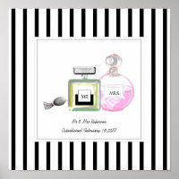 M. & Mme Bouteilles de parfum Mariage personnalisé