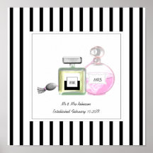 M. & Mme Bouteilles de parfum Mariage personnalisé