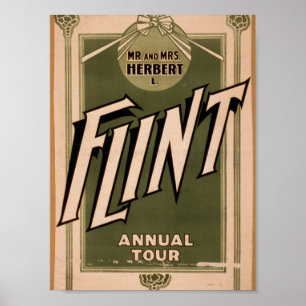 Poster M. & Mme Herbert L. Flint, 'Visite Annuelle' Retro