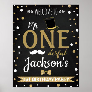 Poster M. Onederful Premier anniversaire Signet de bienve