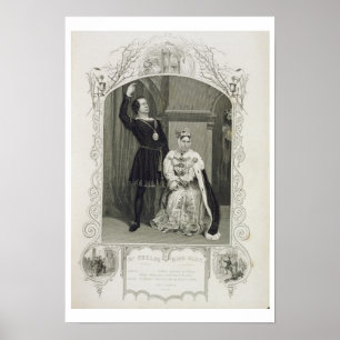Poster M. Phelps en tant que Hamlet et Mlle Glyn en tant
